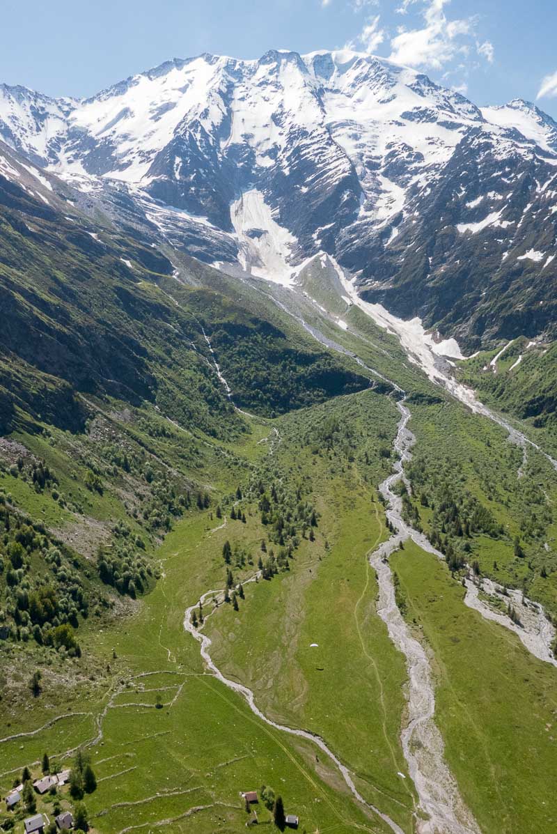 arete mettrier miage-9 les chalets et dômes de miage observés depuis le parapente