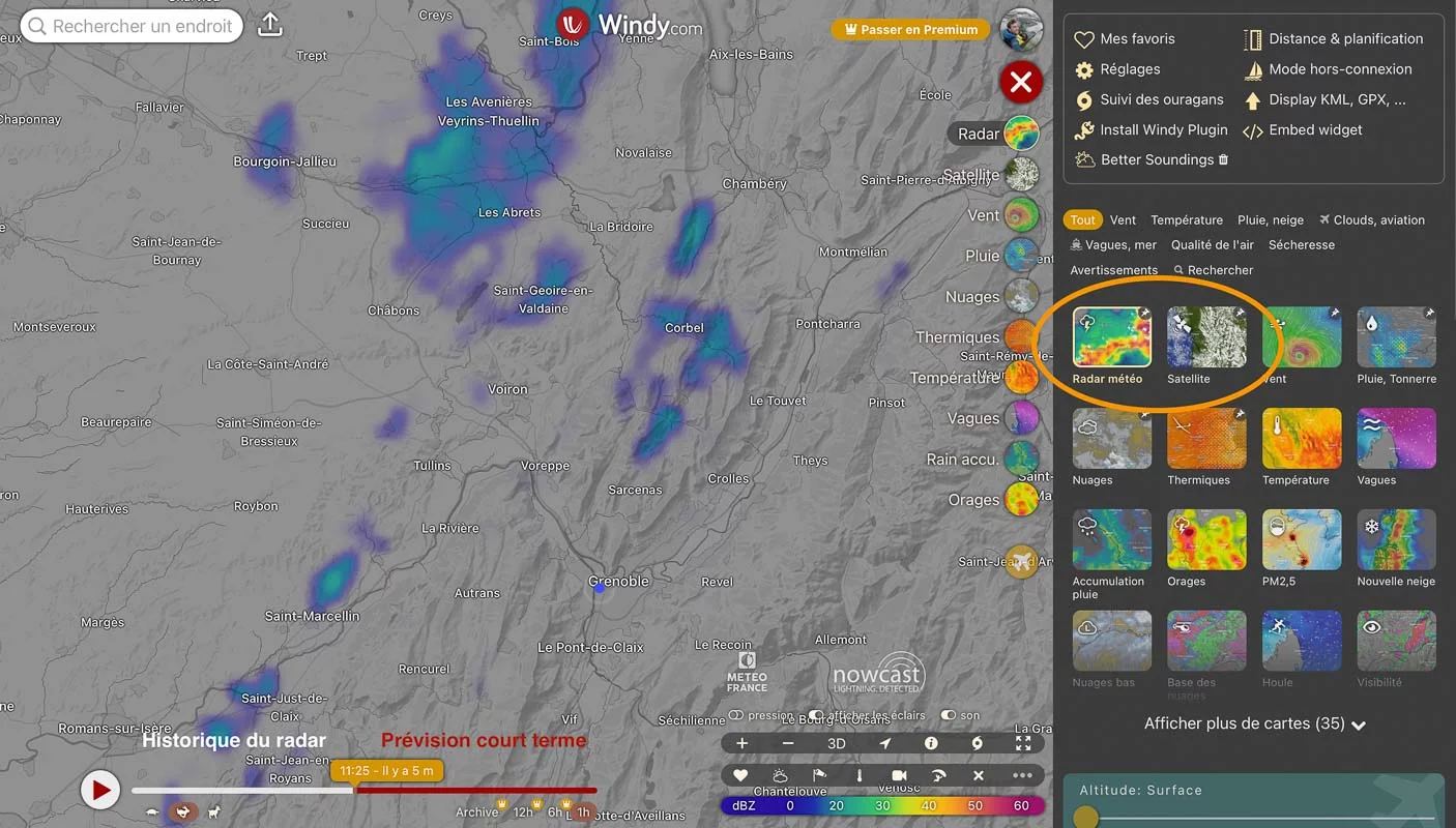 windy radar-1 utilisation du radar de pluie windy pour le parapente